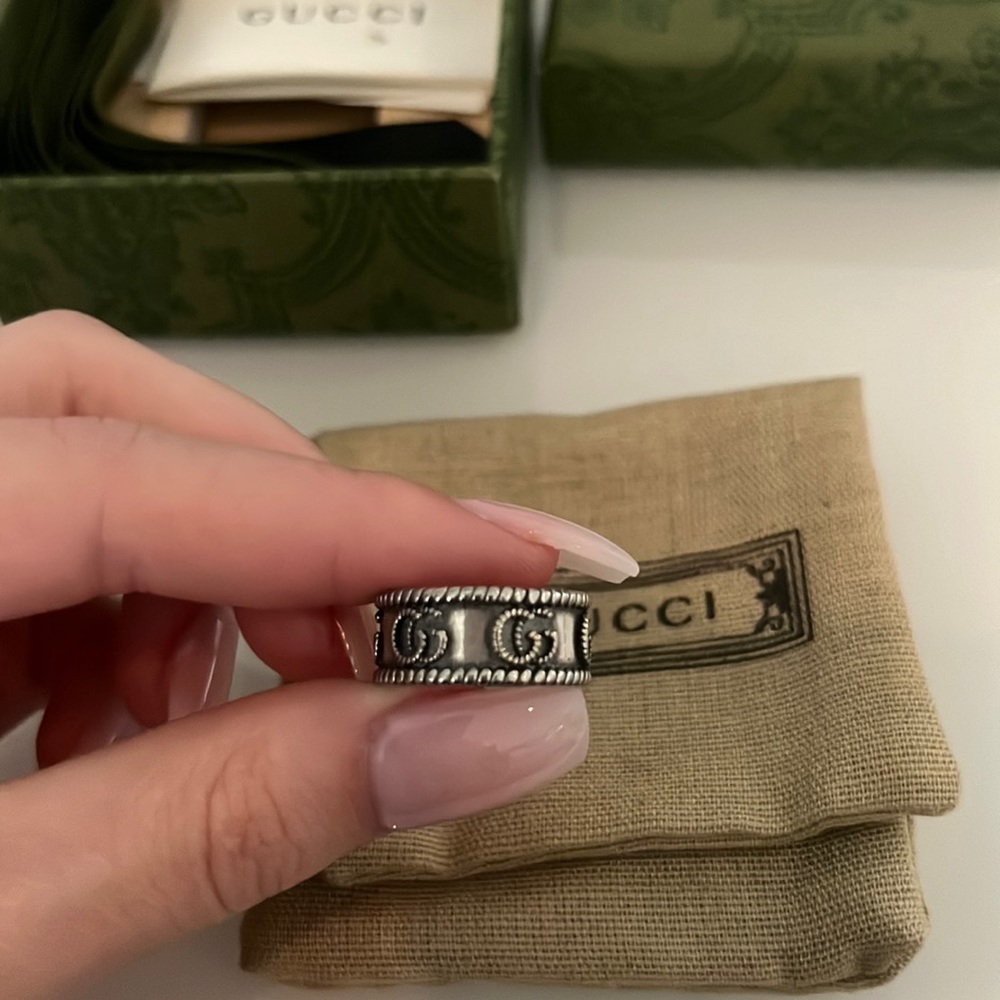 gucci double g silver ring